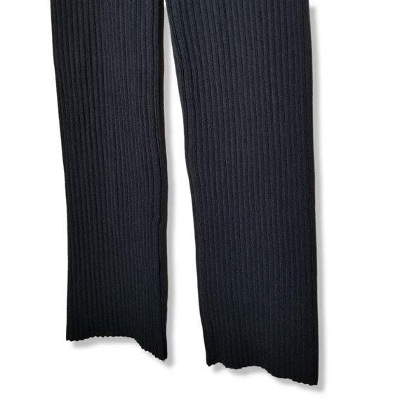 MM Lafleur L Finley Stretch Pant Ribbed Black Cropped Office Career Minimalist - Picture 4 of 9